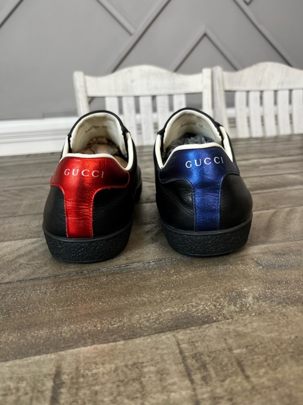 GUCCI Ace Low Black Green Panter
Leather Sneakers Sz 12 - Picture 4 of 7